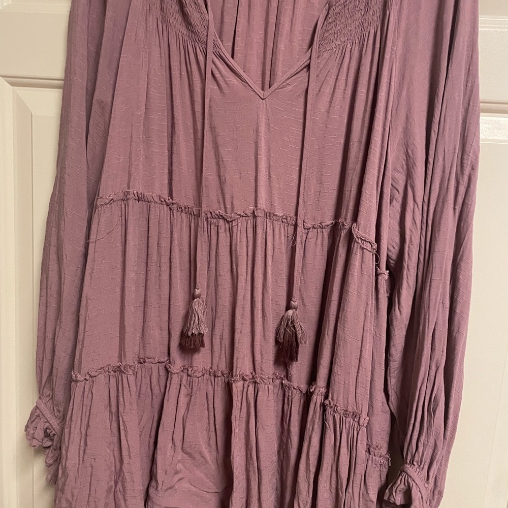 Cato Mauve Tunic Top with Tassels